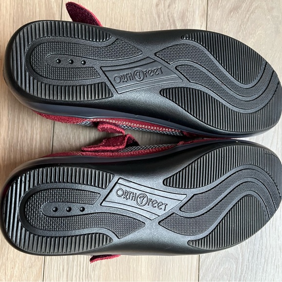 EUC Othofeet Chattanooga Mary Jane - Grey with Red suede 8B - Picture 2 of 9